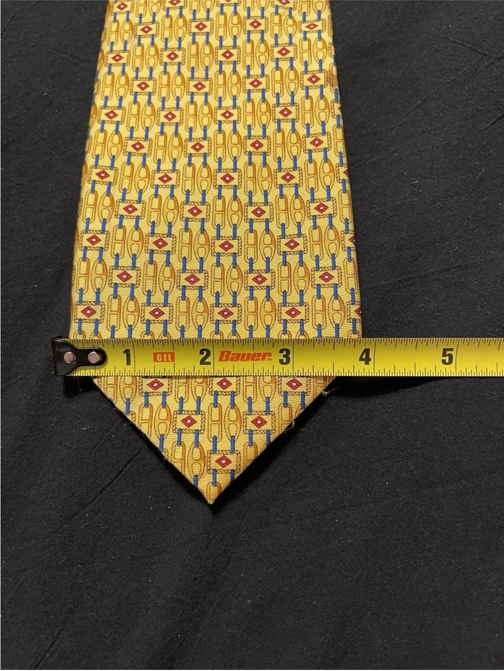 Marco Polo Venizia Tie Necktie Vintage Italian Silk Yellow - Picture 3 of 3